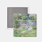 Berthe Morisot - Mädchen in einem Boot mit Gänsen Magnet (Vorderseite/Rückseite)