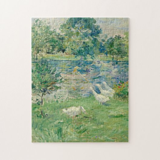 Berthe Morisot - Mädchen in einem Boot mit Gänsen Puzzle (Vertikal)