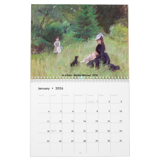 Berthe Morisot Masterpiece Selection Kalender (Jan 2026)