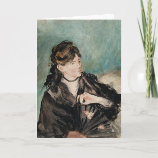 Berthe Morisot mit einem Fan | Édouard Manet Karte (Vorderseite)