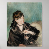 Berthe Morisot mit einem Fan | Édouard Manet Poster (Vorne)