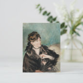 Berthe Morisot mit einem Fan | Édouard Manet Postkarte (Stehend Vorderseite)