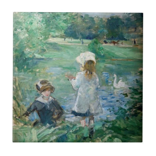 Berthe Morisot - Neben einem See Fliese (Vorderseite)