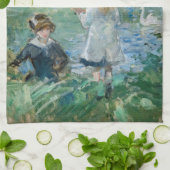 Berthe Morisot - Neben einem See Geschirrtuch (Gefaltet)