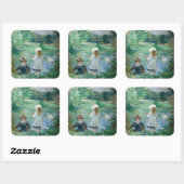 Berthe Morisot - Neben einem See Quadratischer Aufkleber (Blatt)