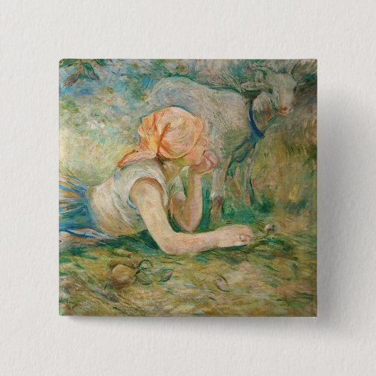 Berthe Morisot - Schäferin ruhend Button (Vorderseite)