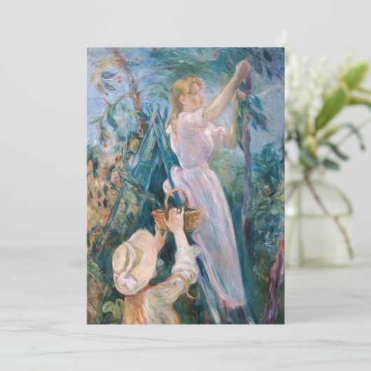 Berthe Morisot - The Cherry Picker Einladung (Stehend Vorderseite)