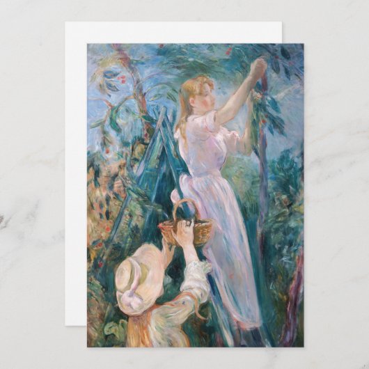 Berthe Morisot - The Cherry Picker Einladung (Vorne/Hinten)