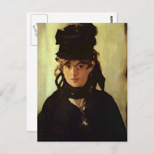 Berthe Morisot von Edouard Manet Postkarte (Vorne/Hinten)