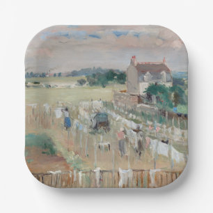 Berthe Morisot - Wäsche zum Trocknen aufhängen Pappteller