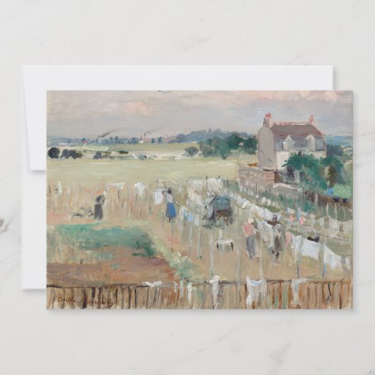 Berthe Morisot - Wäschewaschen nach Trocknen Dankeskarte (Vorderseite)