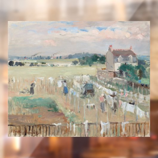 Berthe Morisot - Wäschewaschen nach Trocknen Fensteraufkleber (Blatt 2)