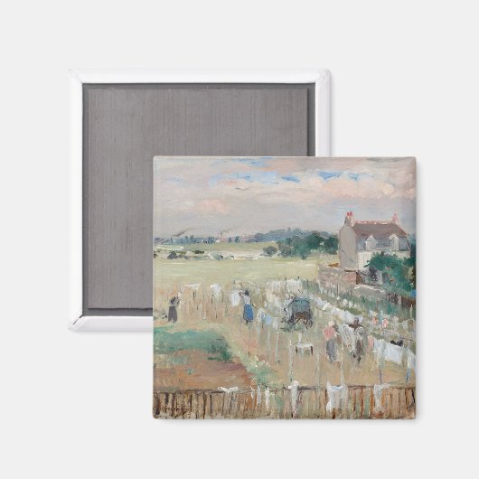 Berthe Morisot - Wäschewaschen nach Trocknen Magnet (Vorderseite/Rückseite)