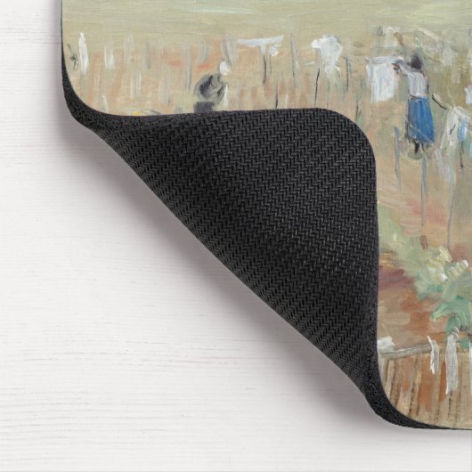 Berthe Morisot - Wäschewaschen nach Trocknen Mousepad (Ecke)