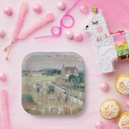 Berthe Morisot - Wäschewaschen nach Trocknen Pappteller (Party)