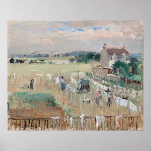 Berthe Morisot - Wäschewaschen nach Trocknen Poster (Vorne)