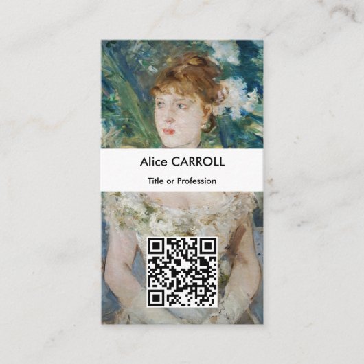Berthe Morisot - Young Girl in Ball Gown - QR-Code Visitenkarte (Vorderseite)