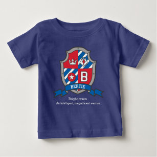 Bertie Jungs B Name & Bedeutung Ritter Schild Baby T-shirt