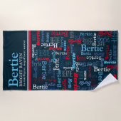 Bertie personalized name meaning red blue white strandtuch (Vorderseite)