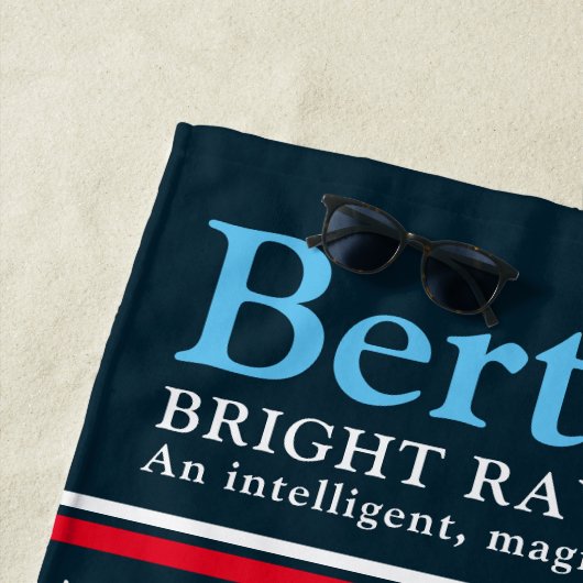 Bertie personalized name meaning red blue white strandtuch (Beispiel)