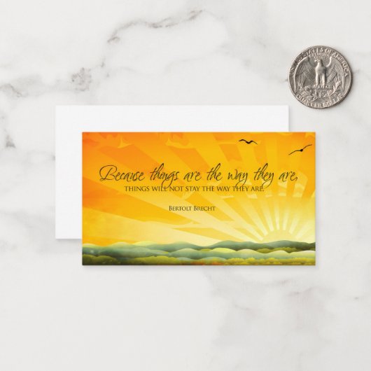 Bertolt Brecht Inspiration Zitat "Change" Mitteilungskarte (Vorderseite/Rückseite Beispiel)