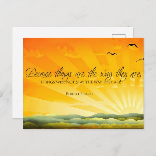 Bertolt Brecht Inspiration Zitat "Change" Postca Postkarte (Vorne/Hinten)