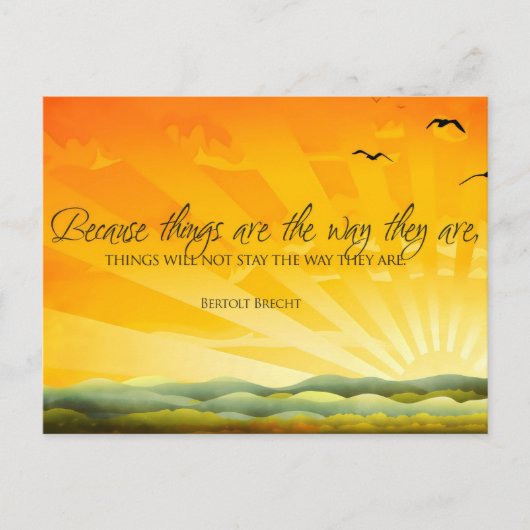Bertolt Brecht Inspiration Zitat "Change" Postca Postkarte (Vorderseite)