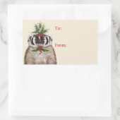 Bertrand der Badger Weihnachten an/von Aufklebern Rechteckiger Aufkleber (Tasche)