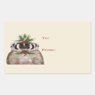 Bertrand der Badger Weihnachten an/von Aufklebern Rechteckiger Aufkleber