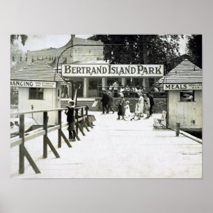 Bertrand Island Park, Vergnügungspark NJ, Vintag Poster