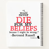 Bertrand Russell Spiral Notebook Notizblock (Rückseite)