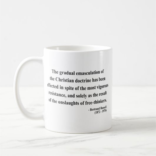 Bertrand Russell-Zitat 7a Kaffeetasse (Links)