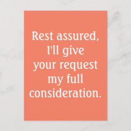 Berücksichtigung Ihrer Anfrage Amber Typografy Pos Postkarte