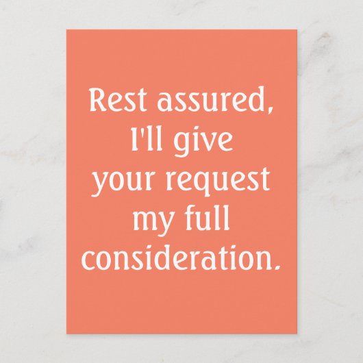 Berücksichtigung Ihrer Anfrage Amber Typografy Pos Postkarte (Vorderseite)