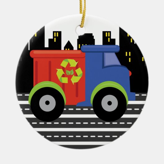 Beruf - Abfallbeseitigung - Müll - Gerecycelt Keramikornament (Vorne)