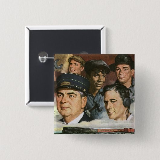 Beruf der Wirtschaft, Vintager Patriotismus Button (Vorne & Hinten)