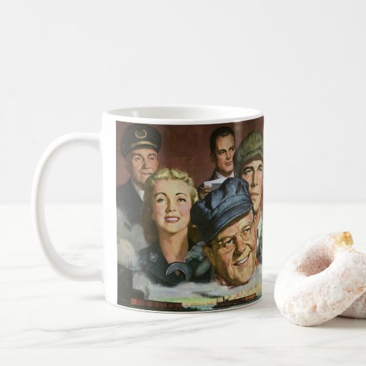 Beruf der Wirtschaft, Vintager Patriotismus Kaffeetasse (Mit Donut)