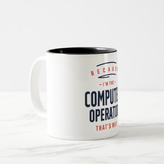 Beruf des Dienstprogramms des Computerbetreibers Zweifarbige Tasse (Vorderseite Links)