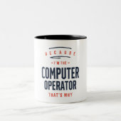 Beruf des Dienstprogramms des Computerbetreibers Zweifarbige Tasse (Mittel)