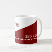 Beruf (Fotograf) halb-rot halb-weiß Kaffeetasse (VorderseiteRechts)