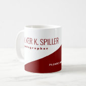 Beruf (Fotograf) halb-rot halb-weiß Kaffeetasse (Vorderseite Links)