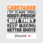 Beruf Ich versuche, Dinge lustige Zitate zu machen Aufkleber (Blatt)