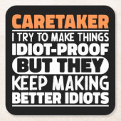 Beruf ich versuche Dinge zu machen Lustige Sprüche Rechteckiger Pappuntersetzer (Vorderseite)