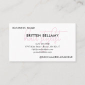 Beruf in rosa Script Add-Fotos Visitenkarte (Vorderseite)