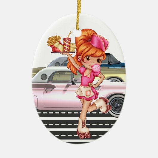 Beruf - Kellnerin - SRF Keramik Ornament (Vorne)