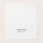 Beruf Schlicht einfach Weiß attraktiv Visitenkarten (Außenseite Aufgefaltet)