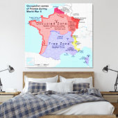 Beruf-Zonen Frankreichs während des Zweiten Weltkr Leinwanddruck (Insitu (Schlafzimmer))