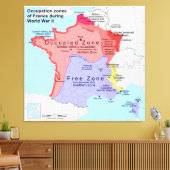 Beruf-Zonen Frankreichs während des Zweiten Weltkr Leinwanddruck (Insitu (Wohnzimmer))