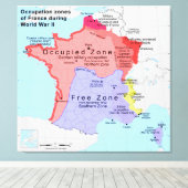 Beruf-Zonen Frankreichs während des Zweiten Weltkr Leinwanddruck (Insitu (Holzboden))
