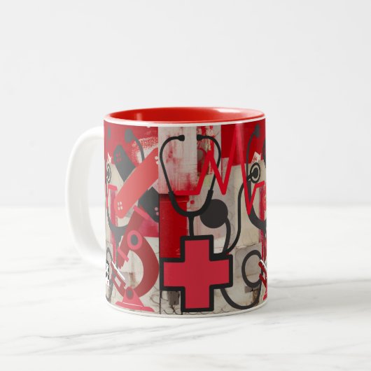 Beruf Zweifarbige Tasse (Vorderseite Links)